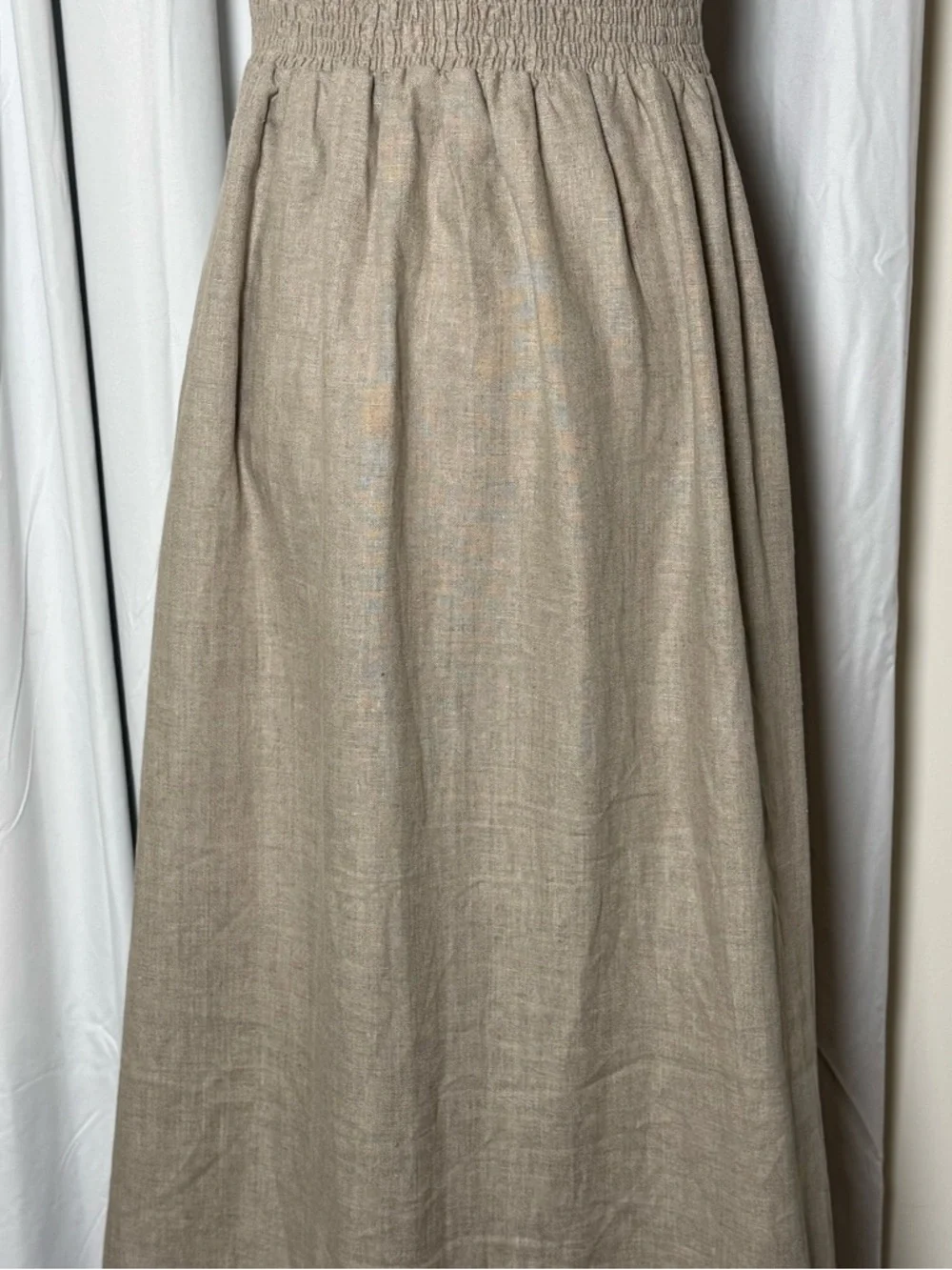 Faithfull The Brand Das Flores Linen Maxi Dress Natural Strapless NWT 10 - Picture 12 of 14
